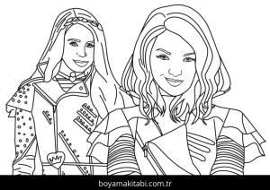 Descendants boyama sayfası – renkli çizimler, okul öncesi