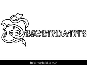Descendants boyama sayfası – sevimli karakter, sanatsal çalışma