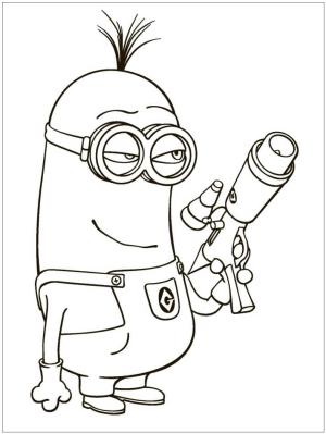 Despicable Me boyama sayfası,  coloring page, Silahlı Minyonlar, 