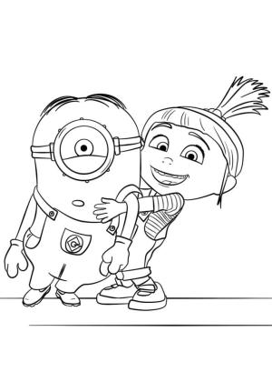 Despicable Me boyama sayfası,  coloring page, Agnes Gru Ve Minyon, 