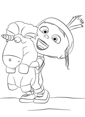 Despicable Me boyama sayfası,  coloring page, Tek Boynuzlu At Ile Agnes, 