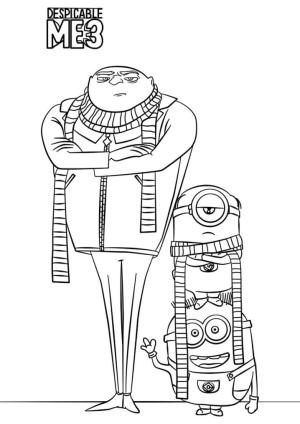 Despicable Me boyama sayfası,  coloring page, Suçlu Gru Ve Minyonlar, 