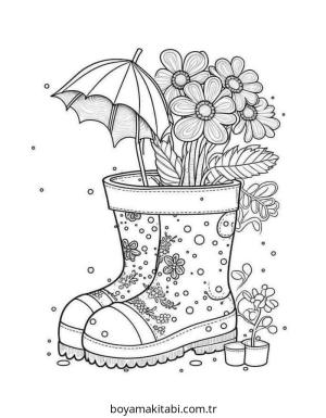 Detaylı boyama sayfası – sevimli karakter, sanatsal çalışma