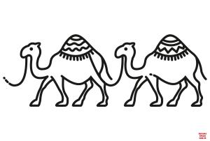 Deve boyama sayfası, Camel coloring page, , Camels Camel Caravan