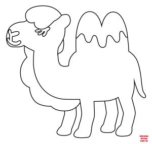 Deve boyama sayfası, Camel coloring page, , Camels Two Hump Camel Emoji