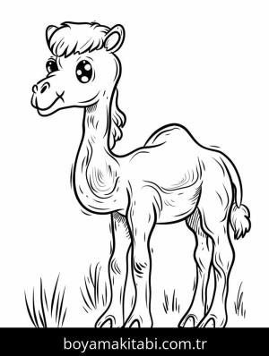 Deve boyama sayfası – kolay boyama, eğitici aktivite