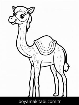 Deve boyama sayfası – keyifli zaman, renkli çizimler