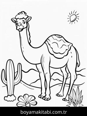 Deve boyama sayfası – boyama çalışması, yaratıcılığı geliştirir