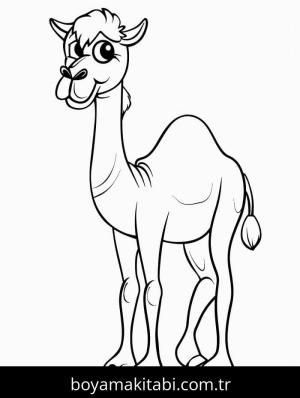 Deve boyama sayfası – yaratıcılık, eğlenceli etkinlik