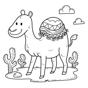 Deve boyama sayfası, Camel coloring page, Tatlı Deve, 