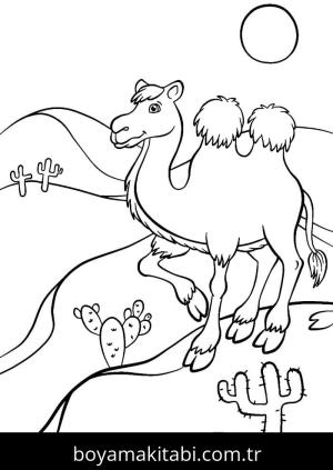 Deve boyama sayfası – yaratıcılığı geliştirir, keyifli zaman