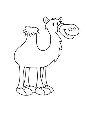 Deve boyama sayfası, Camel coloring page, Gülümseyen Deve, 