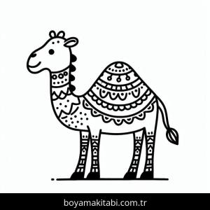 Deve boyama sayfası – boyama etkinliği, çocuk aktivitesi