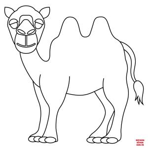 Deve boyama sayfası, Camel coloring page, , Camels Two Hump Camel Emoji