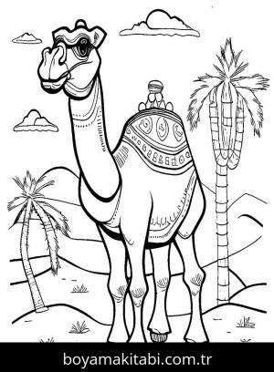 Deve boyama sayfası – okul öncesi, evde etkinlik