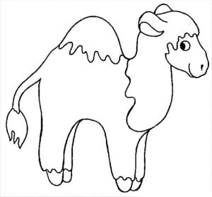 Deve boyama sayfası, Camel coloring page, Gülümseyen Küçük Deve, 