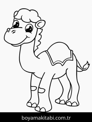 Deve boyama sayfası – keyifli zaman, renkli çizimler