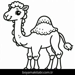 Deve boyama sayfası – eğlenceli etkinlik, el becerilerini geliştirir