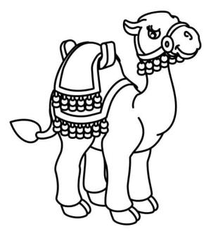 Deve boyama sayfası, Camel coloring page, Temel Deve, 