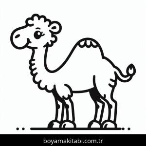 Deve boyama sayfası – renkli çizimler, okul öncesi