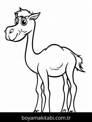 Deve boyama sayfası – sanatsal çalışma, çocuklar için