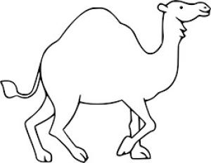 Deve boyama sayfası, Camel coloring page, Kolay Deve, 