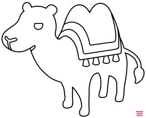 Deve boyama sayfası, Camel coloring page, , Camels Two Hump Camel Emoji