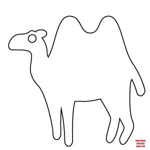 Deve boyama sayfası, Camel coloring page, , Camels Two Hump Camel Emoji