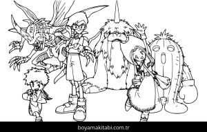 Digimon boyama sayfası – boyama çalışması, yaratıcılığı geliştirir