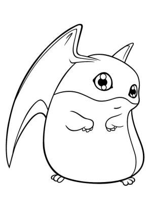 Digimon boyama sayfası,  coloring page, Patamon Sevimli, 