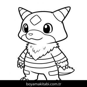 Digimon boyama sayfası – çocuklar için, çizgi film temalı