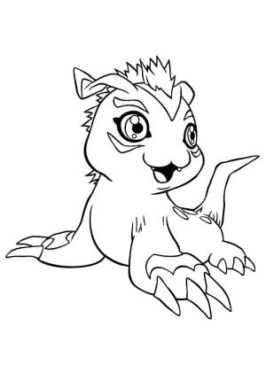 Digimon boyama sayfası,  coloring page, Gomamon Oturan, 