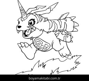 Digimon boyama sayfası – PDF indir, sevimli karakter