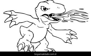 Digimon boyama sayfası – çizgi film temalı, basit çizim
