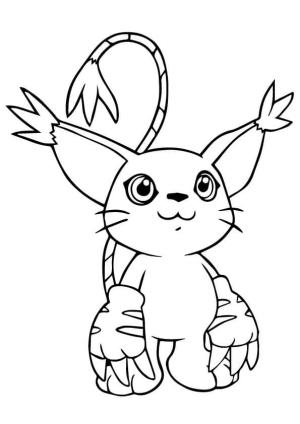 Digimon boyama sayfası,  coloring page, Digimon Tailmon, 