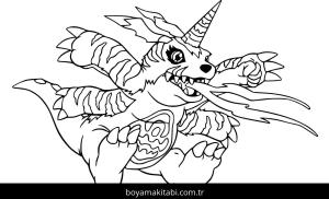 Digimon boyama sayfası – çocuk aktivitesi, PDF indir