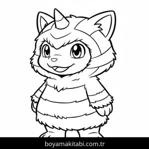 Digimon boyama sayfası – el becerilerini geliştirir, boyama çalışması