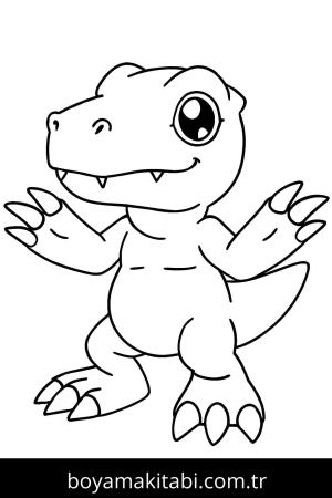 Digimon boyama sayfası – kolay boyama, eğitici aktivite