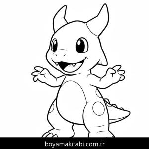Digimon boyama sayfası – boyama çalışması, yaratıcılığı geliştirir