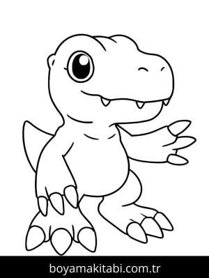 Digimon boyama sayfası – çocuk aktivitesi, PDF indir
