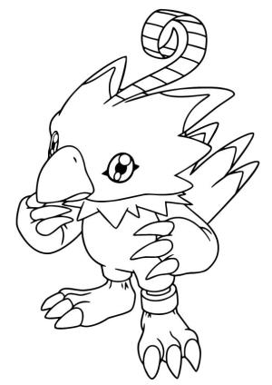 Digimon boyama sayfası,  coloring page, Digimon Biyomon, 