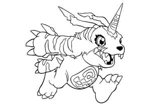 Digimon boyama sayfası,  coloring page, Digimon Gabumon, 