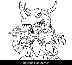 Digimon boyama sayfası – çizgi film temalı, basit çizim