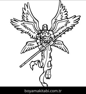 Digimon boyama sayfası – kolay boyama, eğitici aktivite