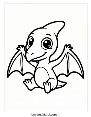 Dinazor boyama sayfası – PDF indir, sevimli karakter
