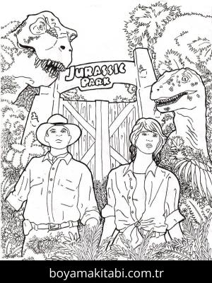 Dinazor boyama sayfası – çizgi film temalı, basit çizim