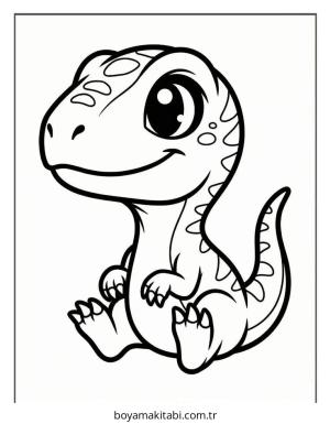 Dinazor boyama sayfası – çocuk aktivitesi, PDF indir