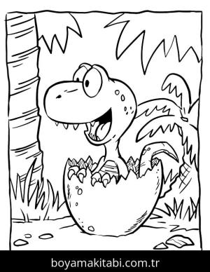 Dinazor boyama sayfası – kolay boyama, eğitici aktivite