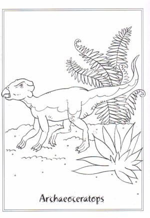 Dinazor boyama sayfası, coloring page, Arkeoseratoplar,