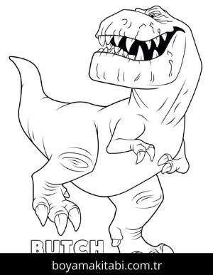 Dinazor boyama sayfası – PDF indir, sevimli karakter
